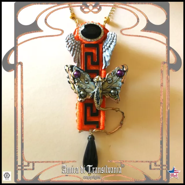 jewelry art deco nouveau necklace retro style pendant luxury wings set butterfly