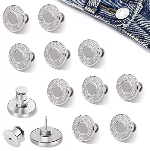 10 PEZZI BOTTONI per Jeans Regolabili Bottoni Istantanei in Metallo Bottone  d EUR 12,50 - PicClick IT