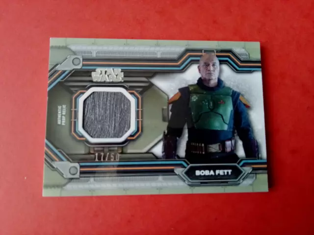 Star Wars Topps The Book Of Boba Fett prop relic card boba fett numérotée 17/50