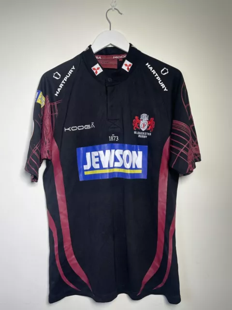 Gloucester Rugby Away Shirt 2011/2013 - Kooga M Medium Jersey Top Black Blood VG