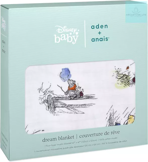 Aden + Anais Babydecke - Winnie Puuh, 1er Pack | Disney Baby | Groß | & 2