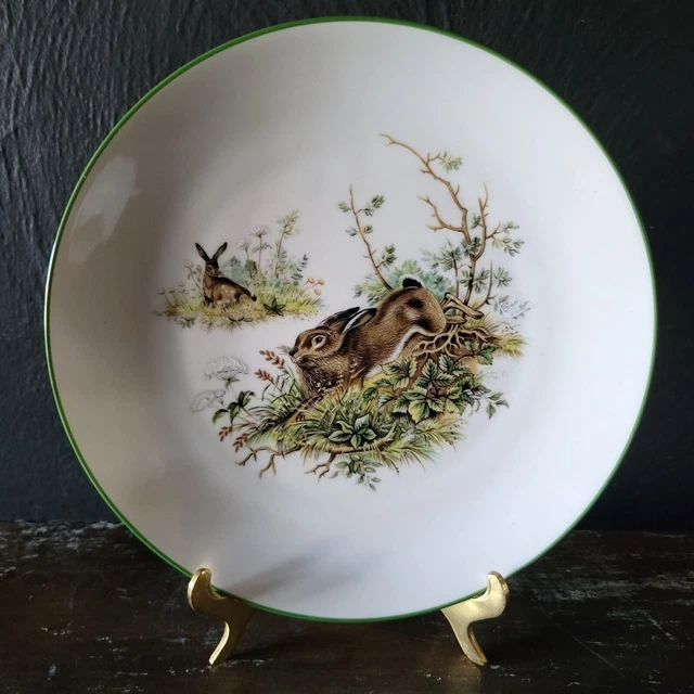 Vintage Bareuther Waldsassen Bavaria Germany Porcelain Bunny Rabbit Plate 7.75"