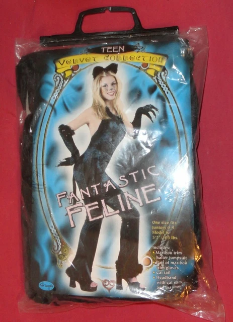 One Size 0 – 9 NIP Ladies Juniors Fantastic Feline Halloween Cat Woman Costume