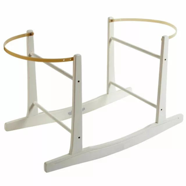 Deluxe Moses Basket Rocking Stand White