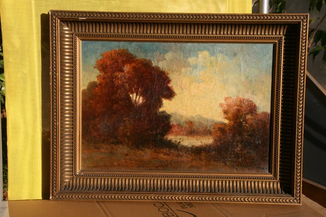 tableau peinture H/T paysage XIX ème signé en bas à droite lot 1 **