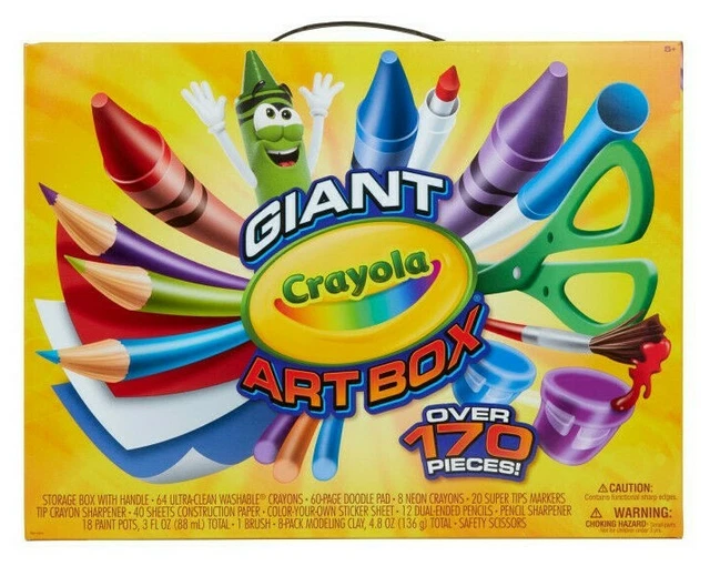 CRAYOLA GIANT ART Box 177pc Crayons Markers Colored Pencils Drawing