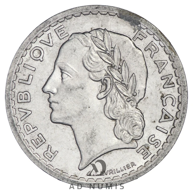 France 5 Francs 1946 B Lavrillier AU Aluminium coin French