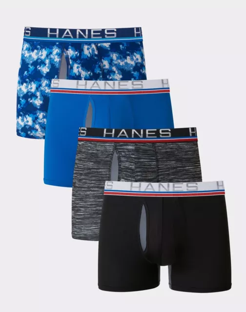 HANES MEN'S TRUNK 4-Pack Underwear X-Temp Total Support Pouch Gym Sport ...