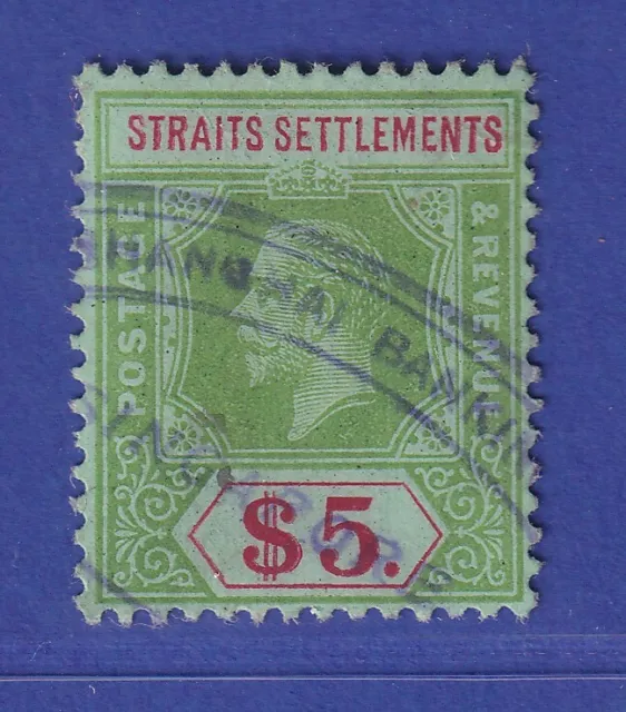 Malaiische Staaten Straits Settlements 1915 Georg V. 5 Dollar Mi.-Nr. 151xa O