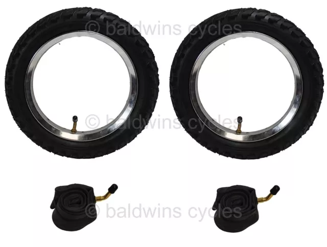 2 x Phil & Teds DASH Off Road PUNCTURE PROTECTED Pram Tyres & Tubes Set