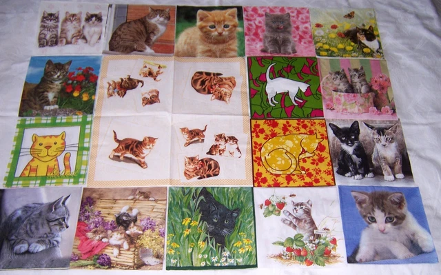 17 Lunch Servietten MIX Konvolut Tiere - Katzen & Kätzchen