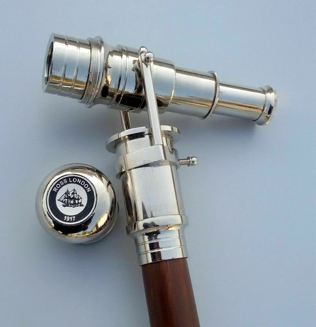 Nuovo Vintage IN Ottone Telescopio Vittoriano Bastone Da Passeggio - Foto 5