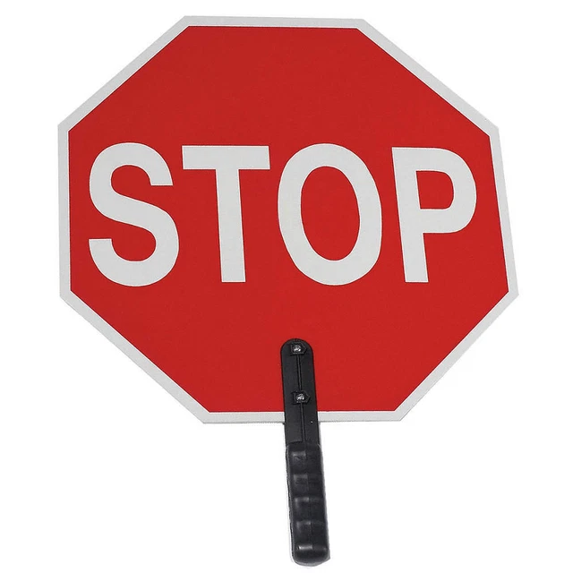 GRAINGER APPROVED 03-853 Paddle Sign,Stop/Slow