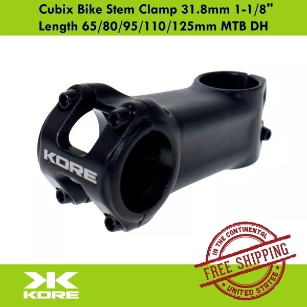 Kore Cubix Bike Stem Clamp 31.8mm 1-1/8" Length 65/80/95/110/125mm MTB DH