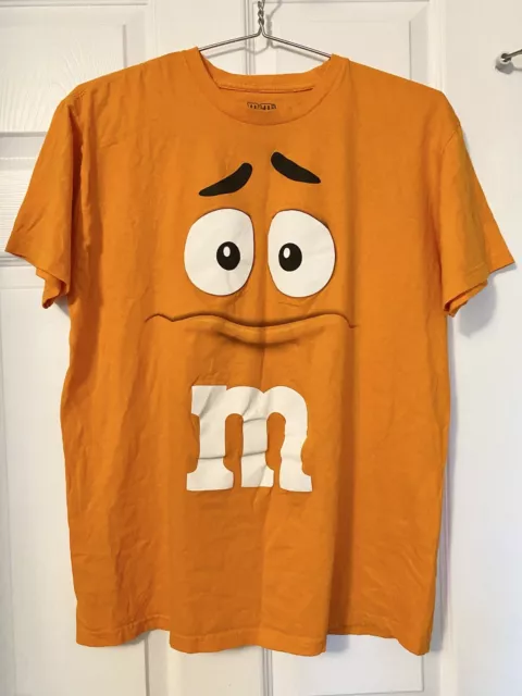 M&M Orange T Shirt Men Women Unisex Size Large L Candy Graphic Short Sleeve