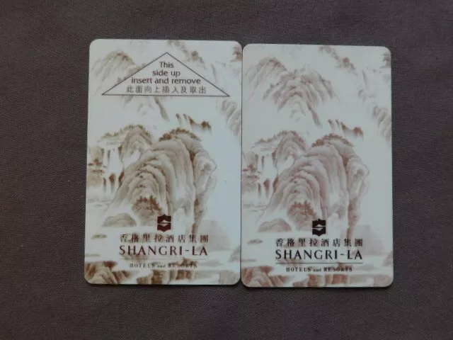 2 Magnetic Hotel Keys -  SHANGRI-LA Hotels / different reverse