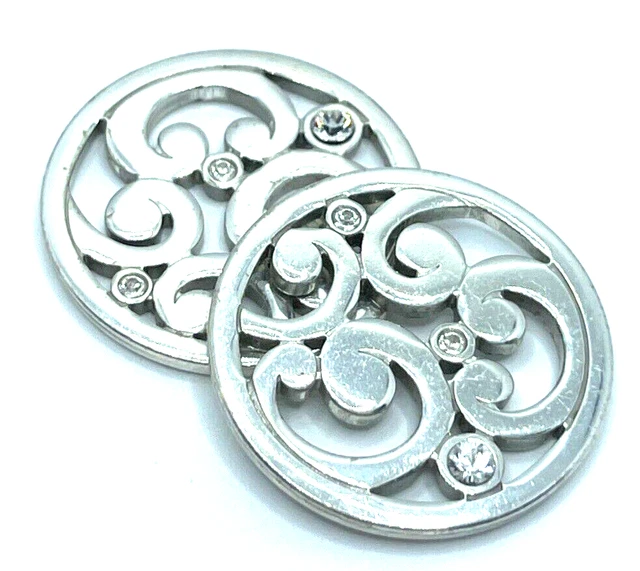 Brighton Contempo London Groove Round Charms for Hoop Earrings-Lot of 2