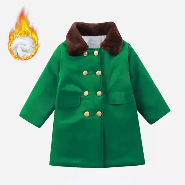 Bambini Giacca Foderata IN Pile Termico Cappotto Militare Caldo Inverno Rétro