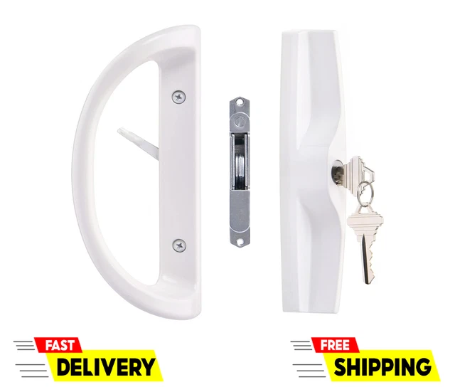 SLIDING PATIO DOOR Handle Set with Key Cylinder and Mortise Lock, Full