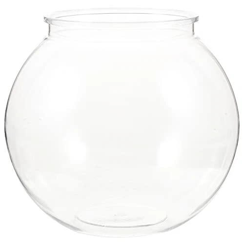 POPETPOP Fish Bowl Plastic- Transparent Small Aquarium, Small Fish Tank, Fishbow