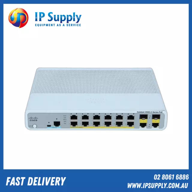 Cisco WS-C3560C-12PC-S 12 Ports PoE + IP Base Switch 6MthWtyTaxInv