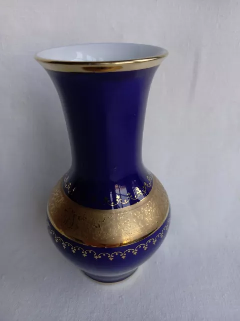 Royal Porzellan Bavaria KPM  Vintage Bud Vase Cobalt Blue Glass Floral Vase 3
