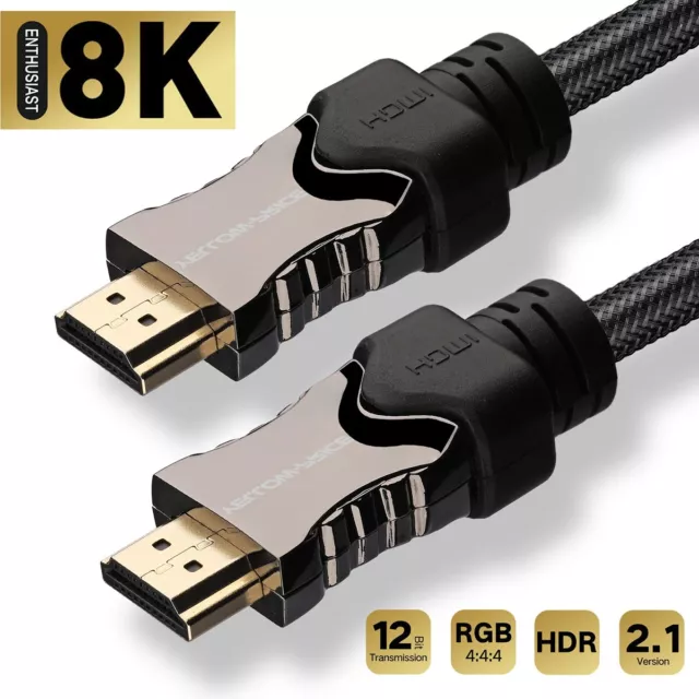 LOT 20M 15M 10M 7M 8M 5M 4M 3M 2M 1M  8K 4K 1080P HDMI Cable 2.1v 2.0v 1.4v AU