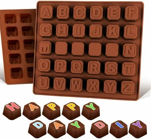 Alfabeto Bloques Letras Molde de Silicona Chocolate Candy Regalo Palabras Fiesta