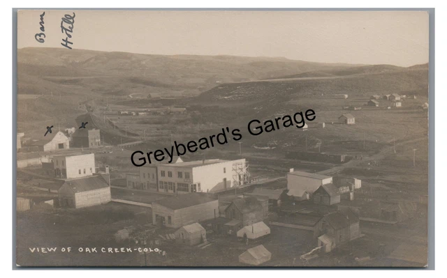 RPPC Aerial View OAK CREEK CO 1910 Colorado Real Photo Postcard