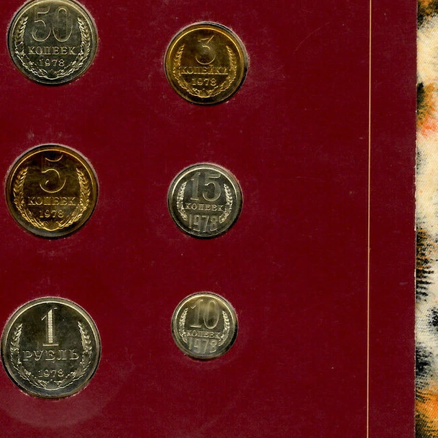 Coin Sets of All Nations USSR Russia UNC w/card 1978 but 20,2,1 Kopecks 1979 3