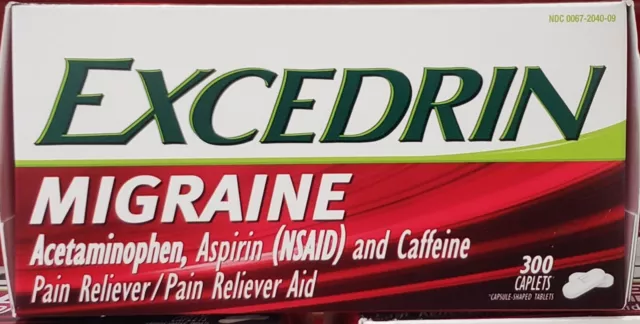 Excedrin Migraine Acetaminophen 250 mg 300 Coated Caplets  Exp 4/2026 Sealed Box