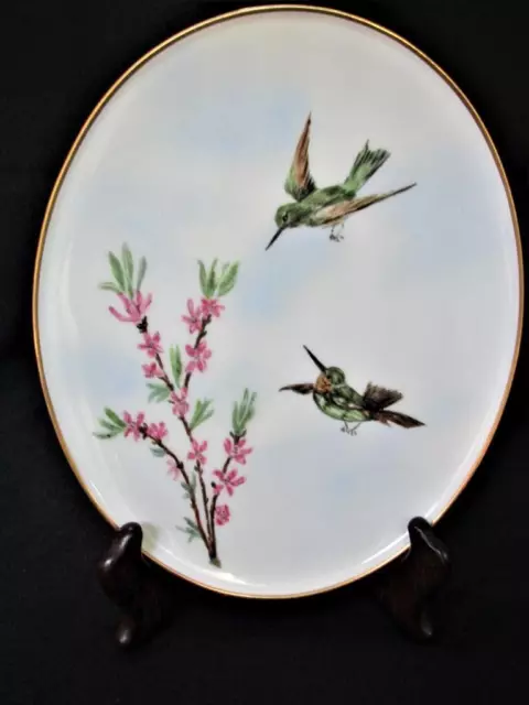 Hutschenreuther Selb Humming Bird Oval Plate L.gregerson Bavaria Germany Kt8457