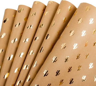 - 70 X 100 cm Per Foglio 90,4 Piedi Quadrati RUSPEPA Foglio Di Carta Da Regalo 12 Diversi Motivi Geometrici 