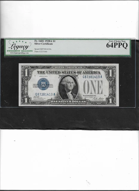 $1  S.c. Fr. 1601- 1928A  Block G-A   Choice About New 64Ppq