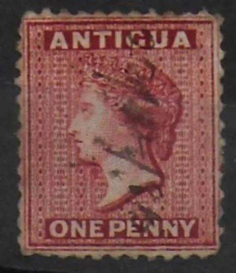 Antigua 1884 QV 1d Red - P12 - wmk CrCA - used with pen cancel