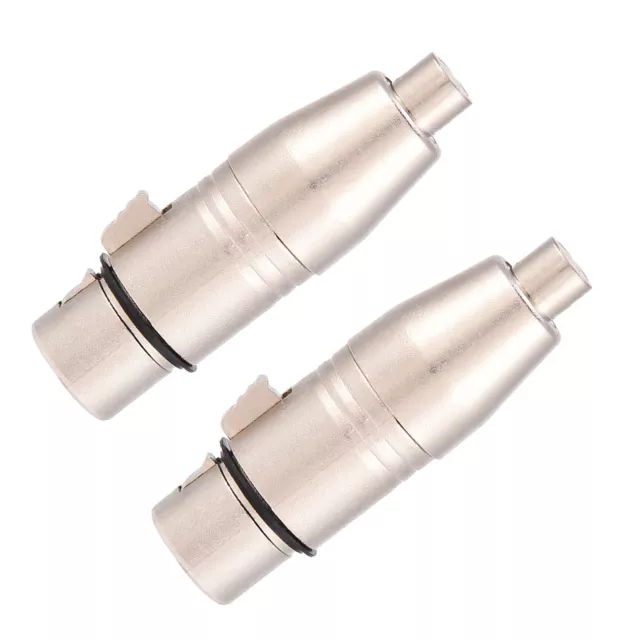 2Pcs 3 Pin XLR Female Jack To Female Mic Mic Connector Adapter OBF