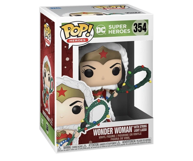 Funko Pop! DC Heroes Wonder Woman Vinyl Figure w/ Christmas Lights Lasso #354