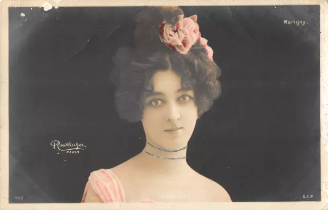 Cpa Celebrite Marigny Reutlinger /Artiste De Cabaret /Femme 1900 /Art Nouveau