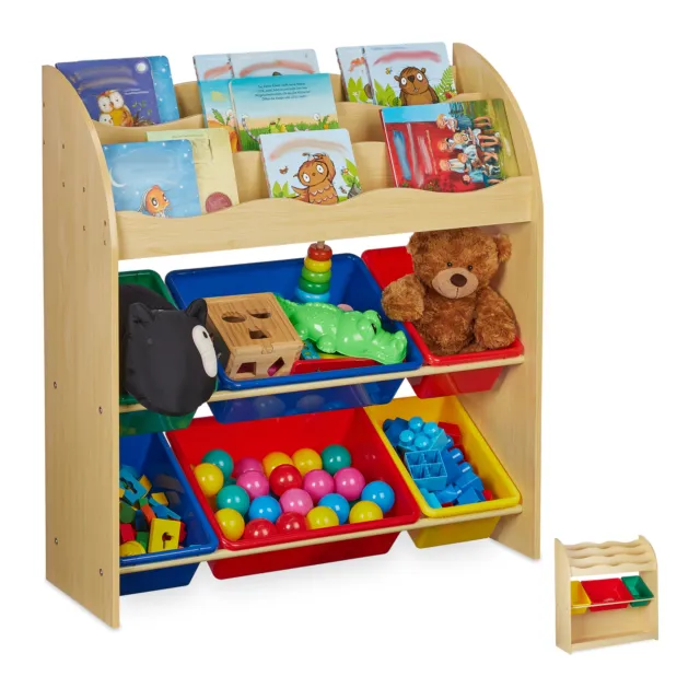Estante para niños con cajas estante para habitación infantil estante de almacenamiento estante para juguetes