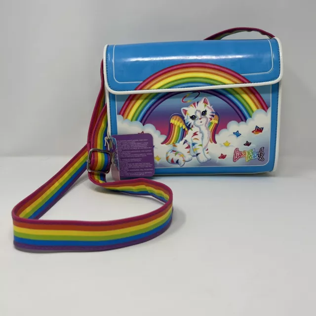 LOUNGEFLY LISA FRANK Angel Kitty Rainbow Crossbody Bag Purse Handbag ...