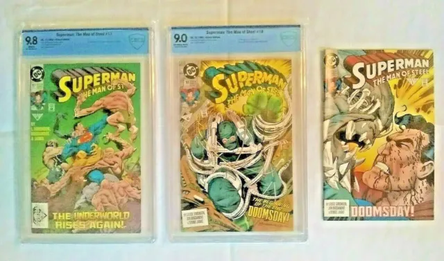 Superman: The Man of Steel #17 (9.8 CBCS), #18 (9.0 CBCS), #19 First Doomsday