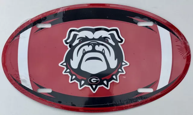Georgia Bulldogs Car Truck Tag Oval Football License Plate Sign