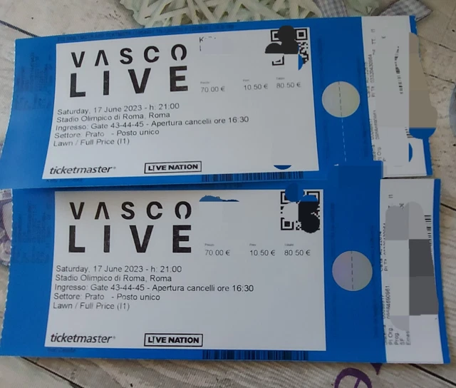 1 Biglietto CONCERTO VASCO ROSSI 17/6/2023 ROMA 2