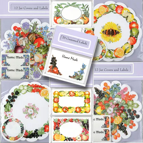 PRESERVE JAR PAPER COVER LABEL Garden Fruit Kitchen DIY Homemade Jam Floral Gift