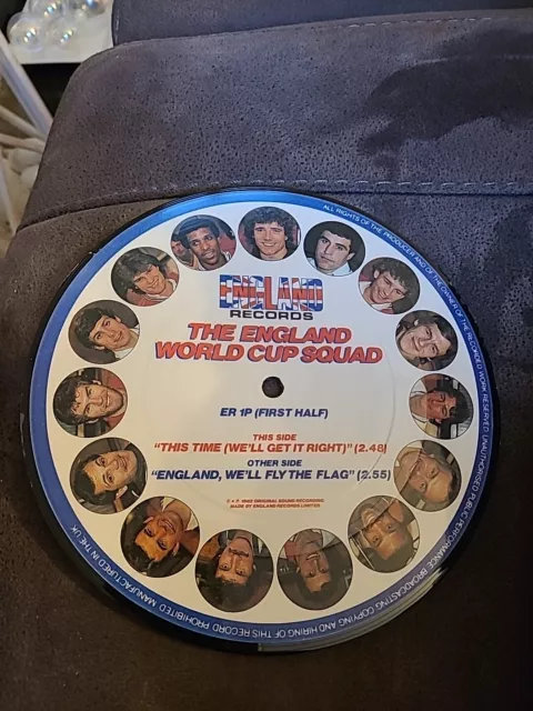 The England World Cup Squad 'This Time' Vinyl Picture Disc 7" Single (Er 1P)