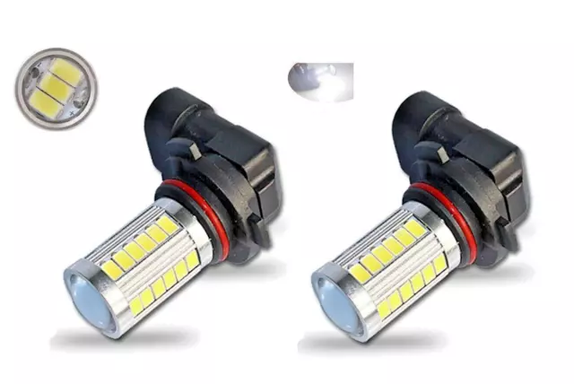 Ampoules  LED HB3 33SMD Blanc pour phares Voitures Feux antibrouillards 6500K