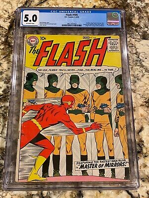 Flash #105 Cgc 5.0 Ow Pages Never Pressed Nicer End Key 1St Sa Flash In Title