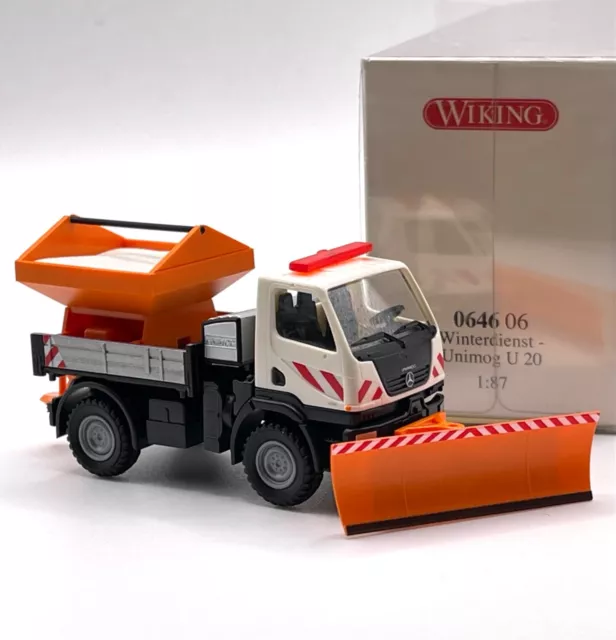 Wiking 0646 06 Unimog U 20 Winterdienst Schneeflug, OVP, 1:87, K87