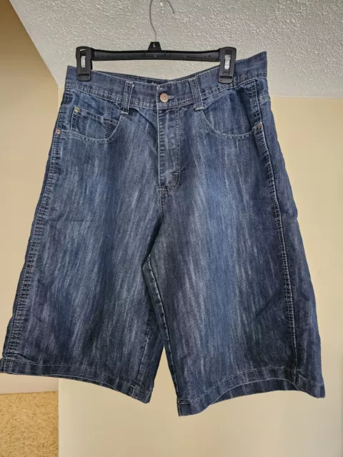 Vintage Southpole Jeans Shorts Mens 32 Blue Baggy Wide Denim Hip Hop Skater Y2K