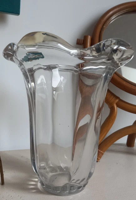 Vase En Verre Soufflé Vintage Avec Couvercle - Hauteur 24 Cm - Couleur Jaune - Réf 1495 - Occasion